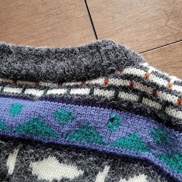 Vintage 80s | super cute unisex novelty print knit grandpa sweater - Picture 4 of 5